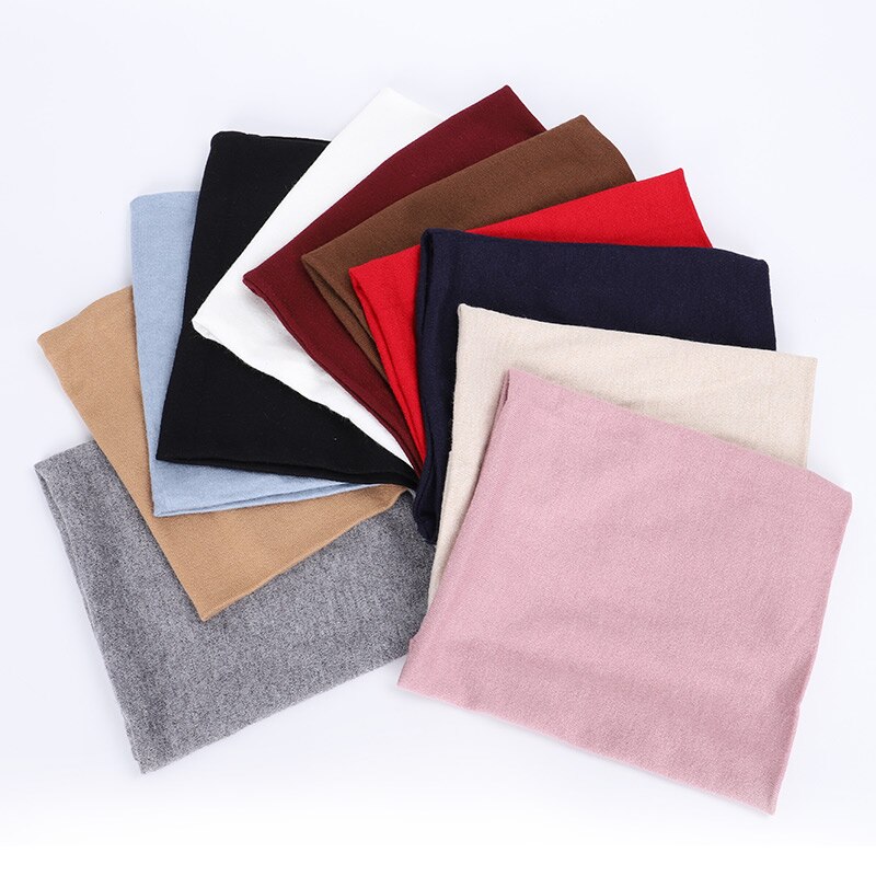 Winter Luxury Cashmere Ladies Scarf Women Solid Color Neck Warmer Ring Scarf Wool Scarves Kerchief Comfortable