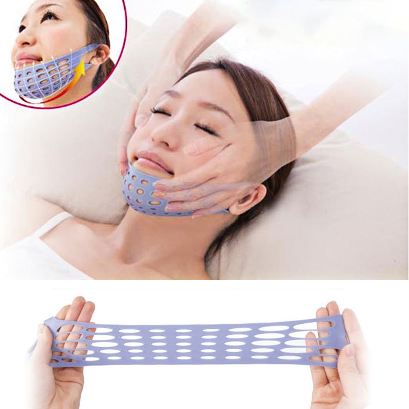 Facial de silicona levantar mascarilla de adelgazamiento cara V Shaper cara delgada adelgazamiento vendaje apretar la piel reducir doble mentón de la forma