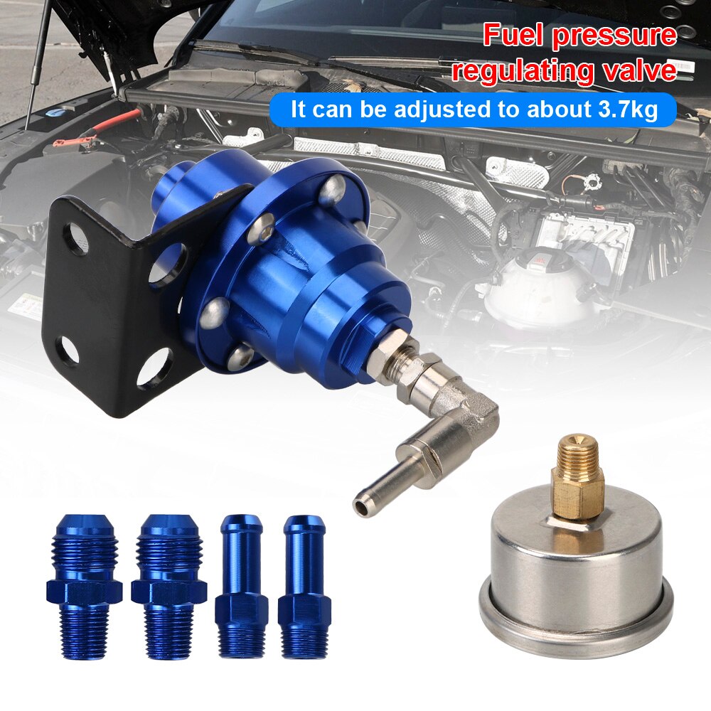 Adjustable Fuel Pressure Regulator Car Accessories Vehicle Refitting fuel Supercharger Aluminum Universal with Gauge Kit