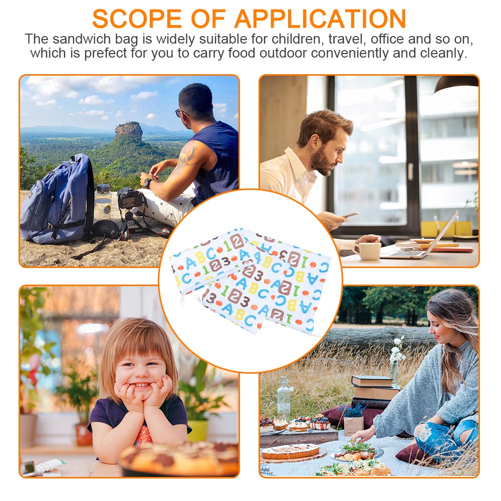 Portable Zipper Bags Reusable Snack Saver Bag Leakproof Food Sandwich Storage Bags for Camping Travel Hiking Kids Supplies