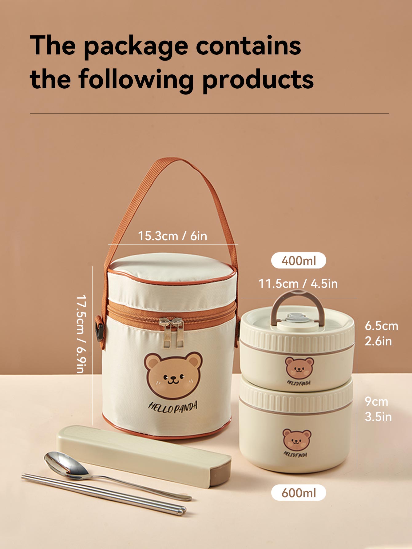WORTHBUY Portable Insulated Lunch Box 304 Stainless Steel Fruit Salad Food Container Leak-proof Bento Box Microwave Heatable: WHITE