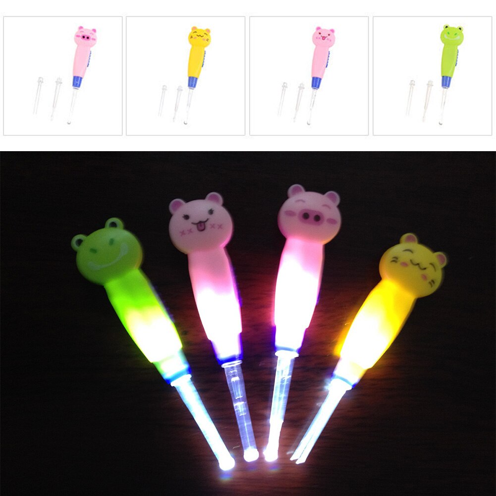 Baby Volwassenen Zorg Oren Schoonmaken Met Licht Oorsmeer Lepel Graven Lichtgevende Graven Oor Spuit Japanse Stijl