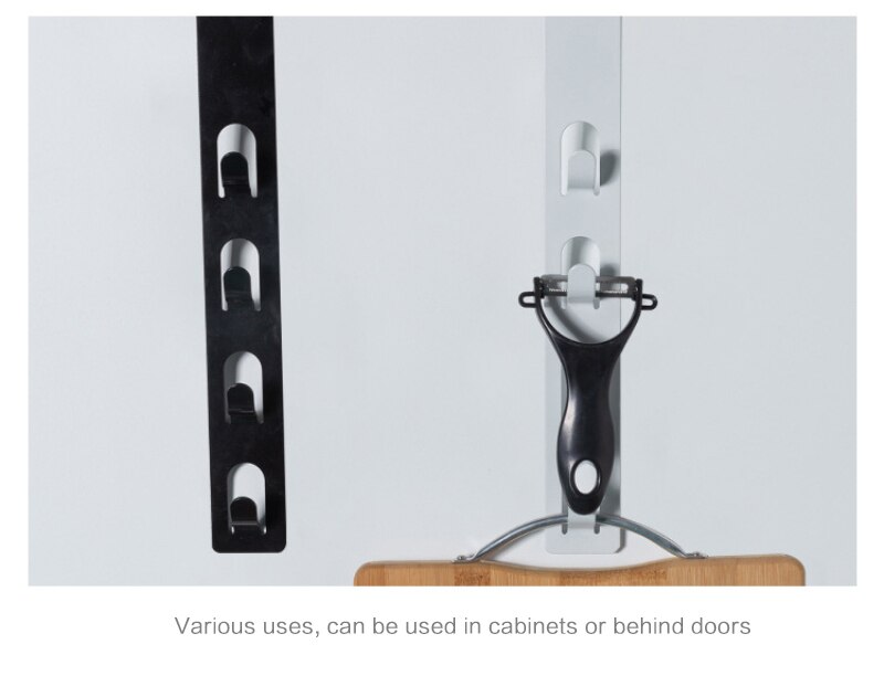 Behind The Door Hook Nail-free Non-stick Metal Wall-mounted Hanger Door Clothes Hat Hook Kitchen Bathroom Multi-function Hook