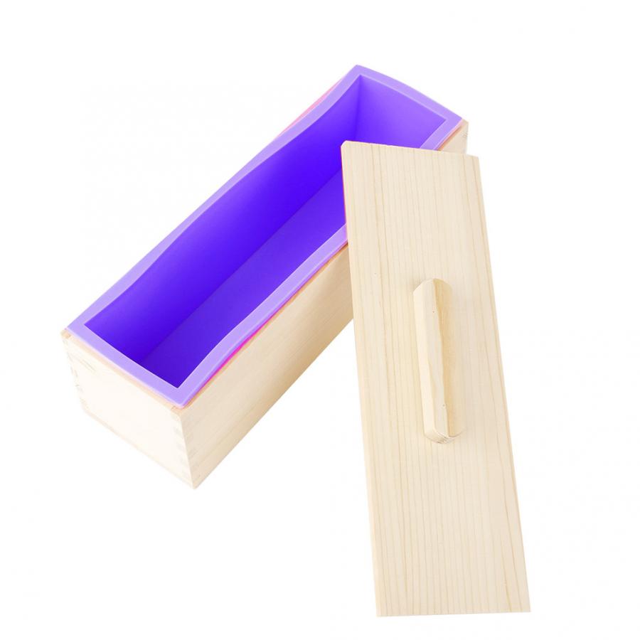 Boîte en bois pour savon rectangulaire | 900/ 1200ml boîte en bois pour savon rectangulaire, outil de bricolage, moules à savon en Silicone, boîte en bois avec couvercle
