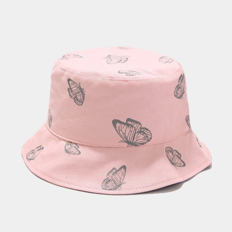 Vlinder Print Emmer Hoeden Vrouwen Zomer Outdoor Zonnehoed Mode Visser Caps Opvouwbare Zonnebrandcrème Panama Cap: 4