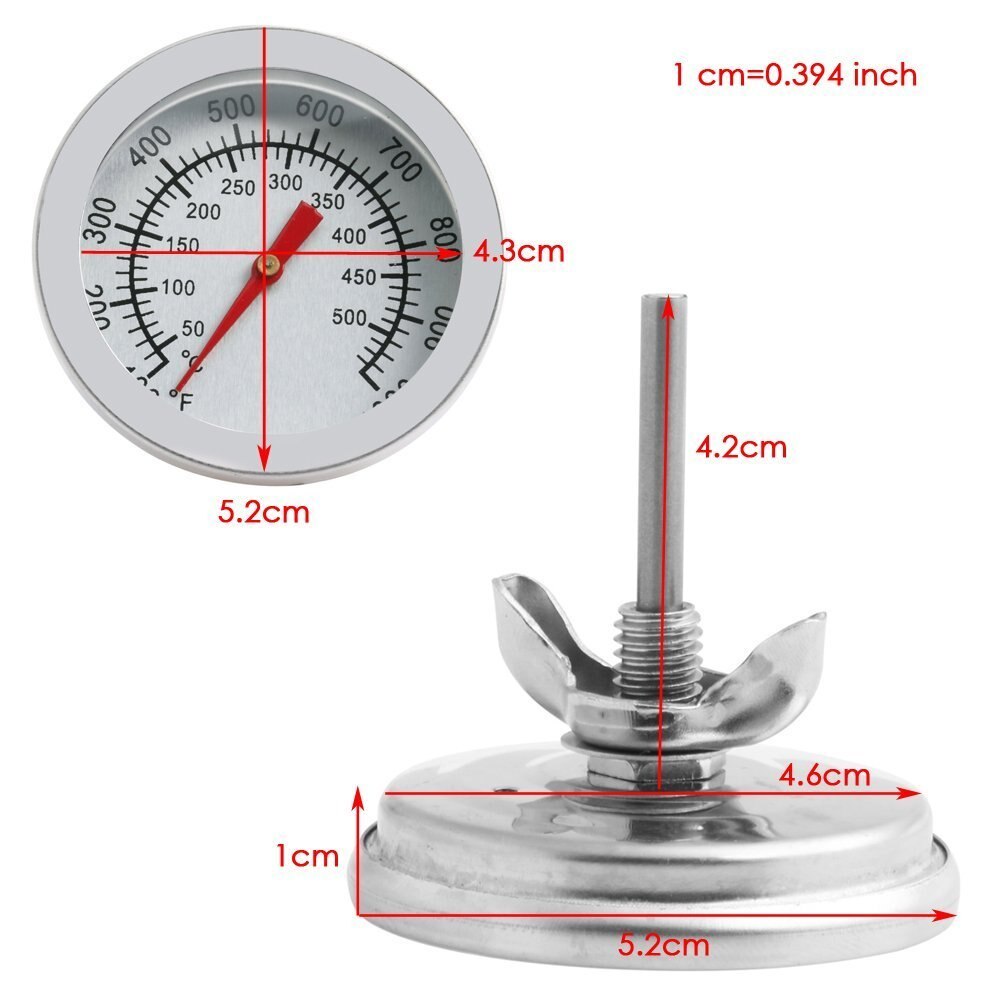 50-500 graden celsius roestvrijstalen barbecue-, rook- en grillthermometer, temperatuurmeter, oventhermometer