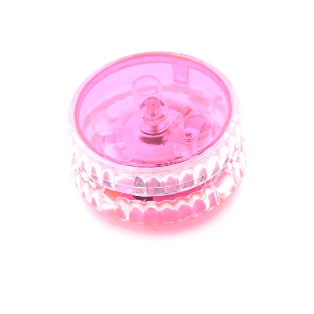 Led blinkende yoyo klassiske barneleker magisk yoyo spinn plast yoyo lager med spinnende snor leker for barn gyh: Rosa