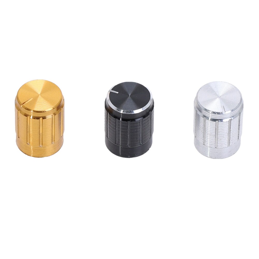 10Pcs Metal 6mm Hole Dia Light Lamp Dimmer Control Rotary Knob Cap 13x17mm Aluminum Volume Control Rotary Knobs