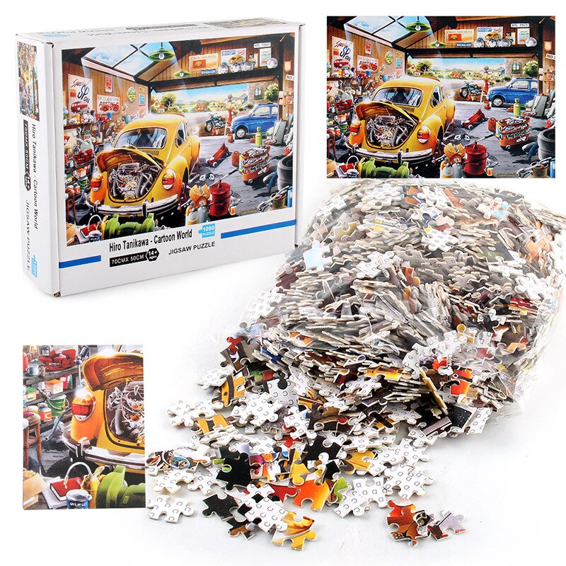Jinletong Puzzel 1000 Stuks Adult Jigsaw Speelgoed Auto Cartoon Wereld Puzzel Homeschool Levert Educatief