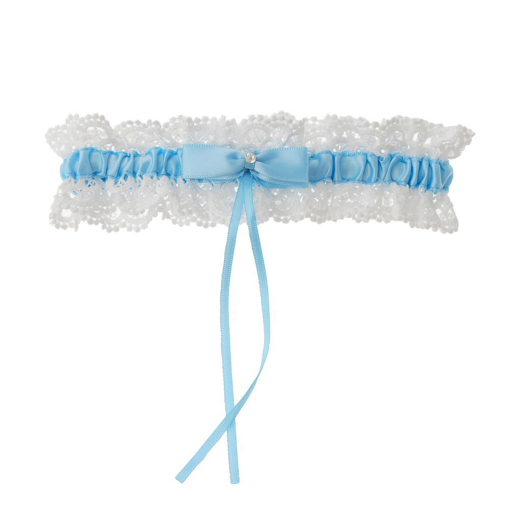 Kleurrijke bruiloft kousenband bruids douche bruid aandenken kant bloemen strass boog sexy vrouwen been kousenband dij ring dij kousenband: green