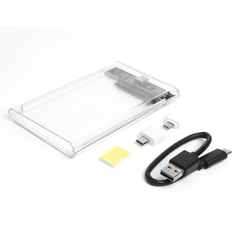 Caja de disco duro USB 3,1 tipo C, carcasa externa SATA HDD SSD de 2,5 pulgadas para ordenador portátil, PC, HD, supervelocidad, Windows: Default Title
