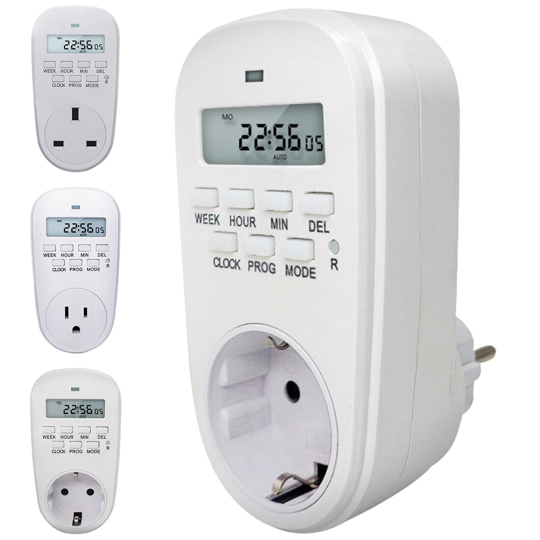 Digital Timer Switch Energy Saving Smart Power Socket Adjustable Programmable Setting of Clock/ On/ Off Time EU /US/ UK Plug