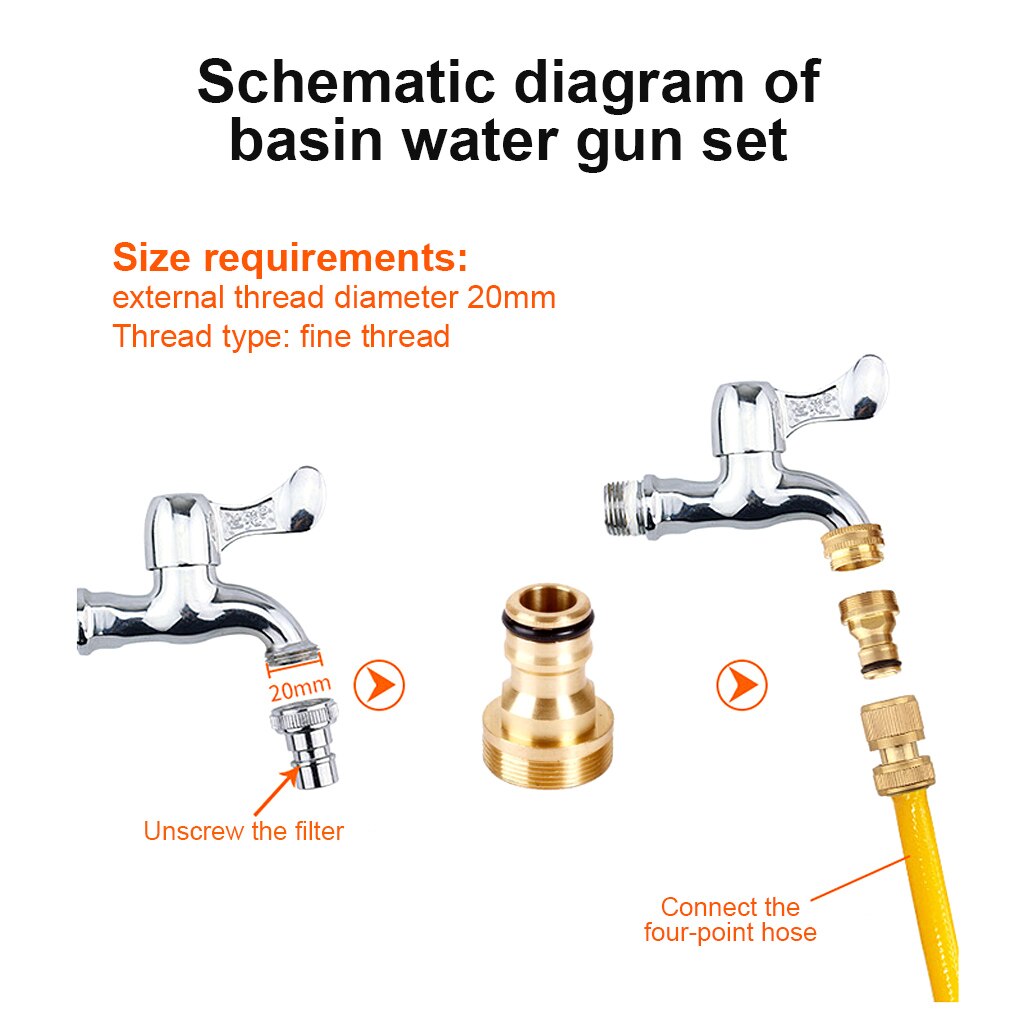 Water Tap Connector Copper Alloy Pipe Adapter Household Tap Hose Connector for Kitchen Garden