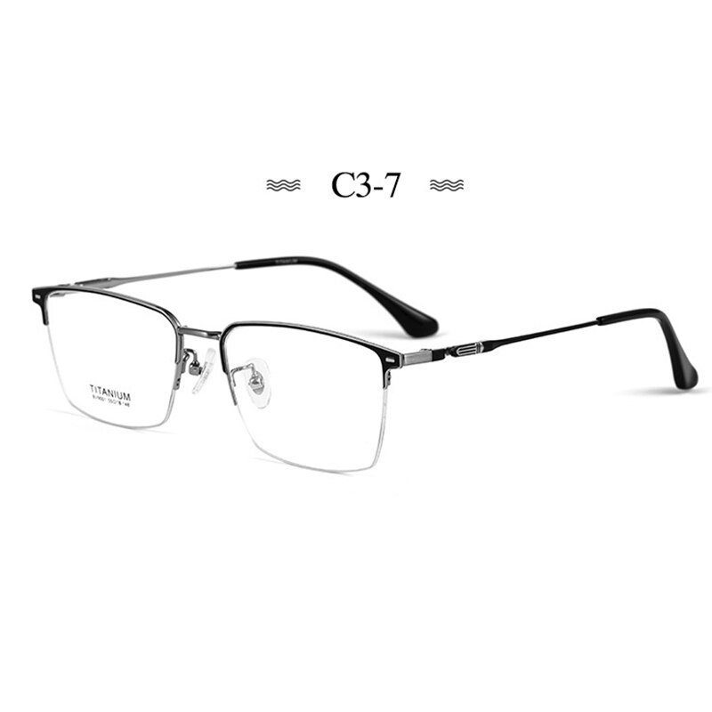 Montura de gafas de titanio puro para hombre, gafas graduadas de , a la , estilo de negocios, BV9001: C3-7