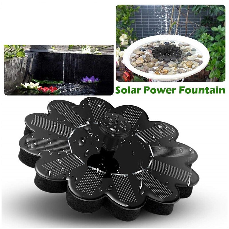 Waterfall Floating Solar Panel Water Fountain Solar Fountain Watering Kit Power Solar Pump Pool Pond Submersible For Garden