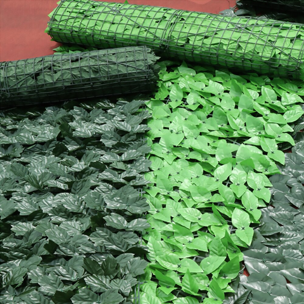 Garden Fence Decoration Privacy Wood With Artificial Green Leaf Retractable Extension Fencing For Courtyard Home Decoration