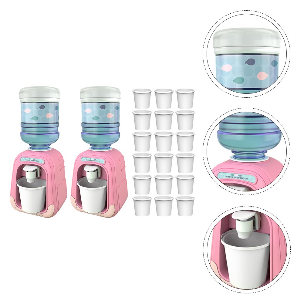 1 Set of Mini Water Dispenser Simulated Water Dispenser Children Mini House: Pink