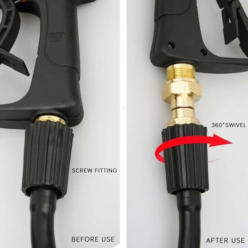 Brass High Pressure Nozzle Washer Thread Swivel Joint Connector Hose for Home Garden Car Washing Lawn Irrigation Q84D