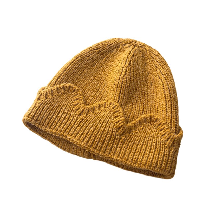 Krone babyhue strikket børnehue til piger drenge hatte varm vinter baby hue småbørnshætte enfant kasket 1-3y 1pc: Gul