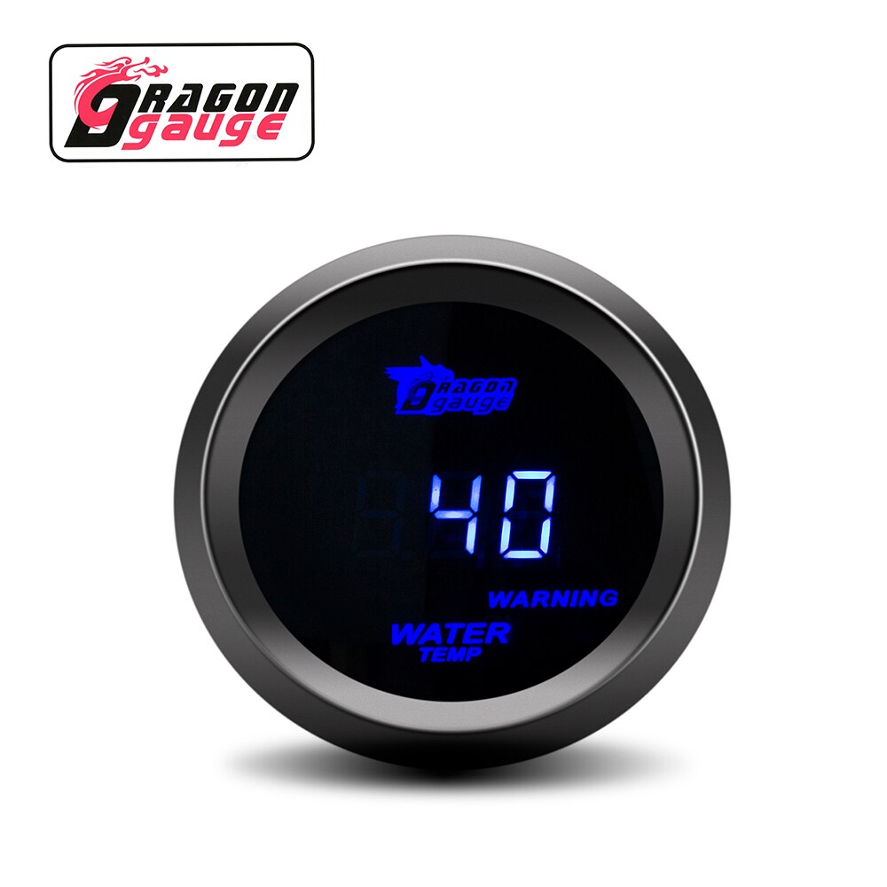 「DRAGON」2" 52mm Water Temperature Meter Auto Temperature Sensor Digital Display 40~150 Factory Sales Car Gauge for 12 Volt Car: 6114-BK
