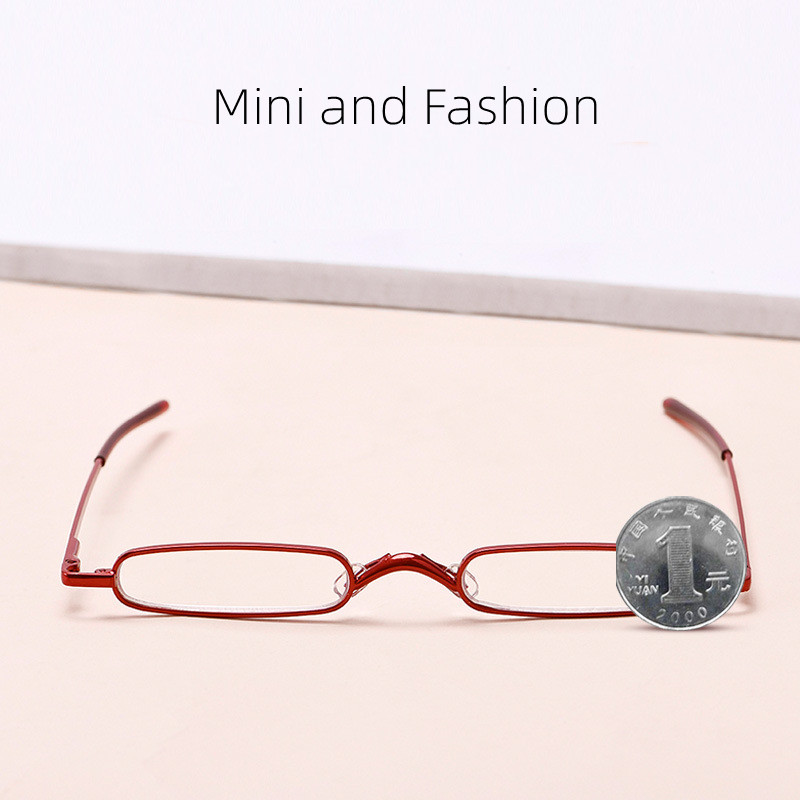 Gafas de lectura de bolsillo Unisex, Mini lectores de Metal delgados con estuche de tubo de bolígrafo, dioptrías + 1,0/1,5/2,0,