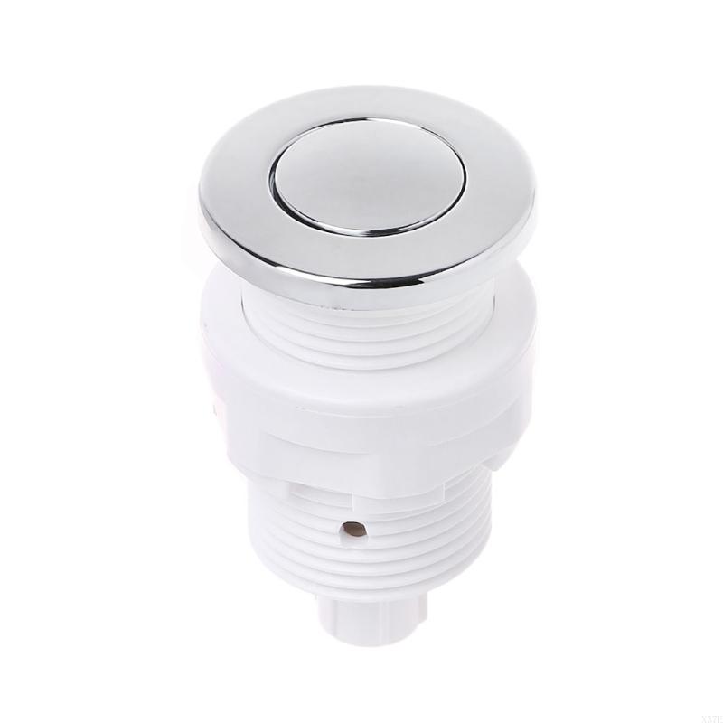 920L On Off Push Air Button 28mm/32mm For Bathtub Waste Garbage Disposal Pneumatic Silver: Red