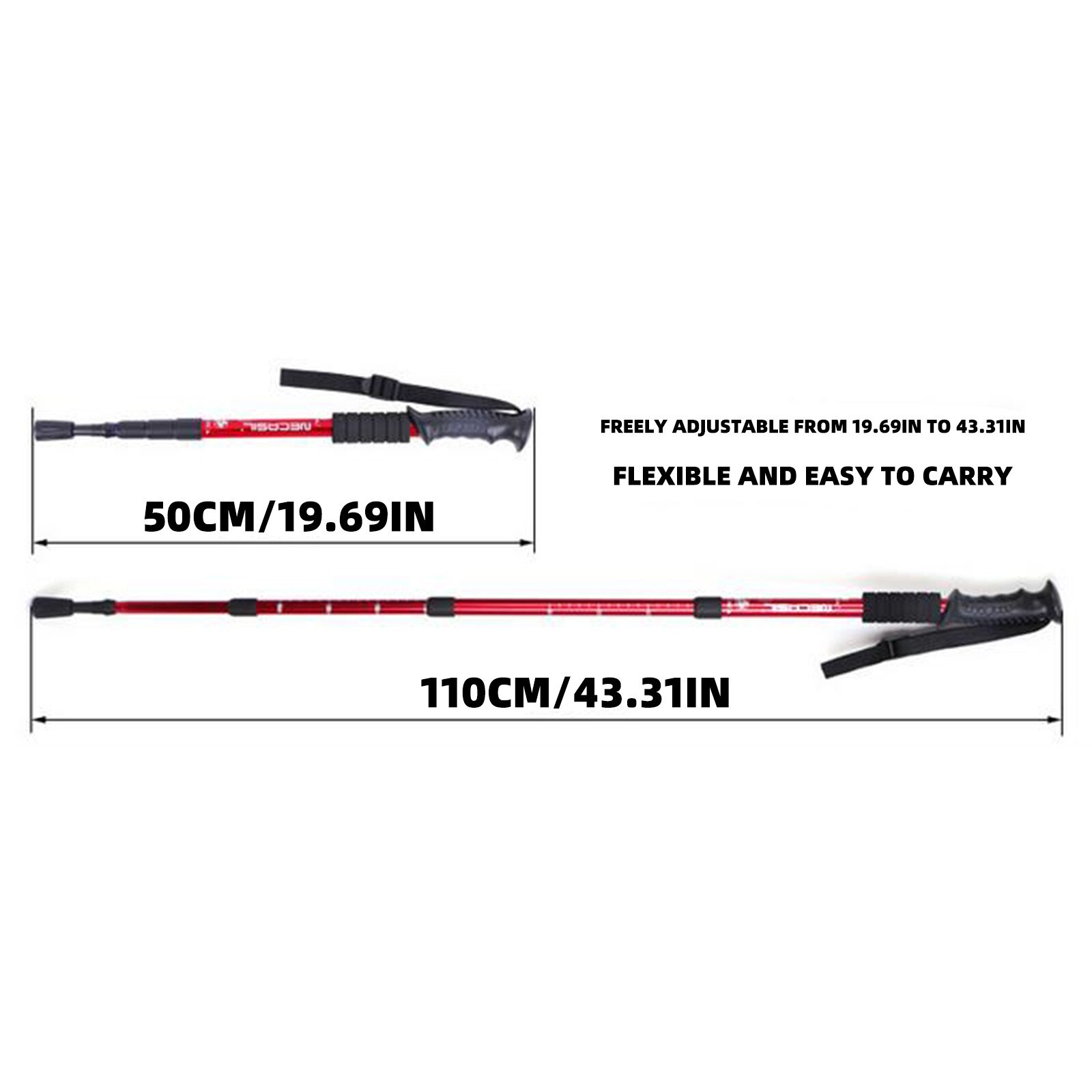 40# Nordic Walking Sticks Telescopic Trekking Climbing Shock Hiking Walking Trekking Trail Poles Stick Adjustable Canes Elderly