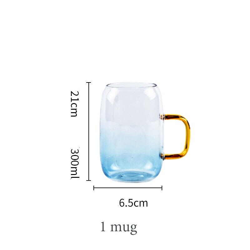 Glass Kettle Set Household Heat-resistant and High-temperature Explosion-proof Cooler Large Capacity Cold Water Teapot: 1 Mug