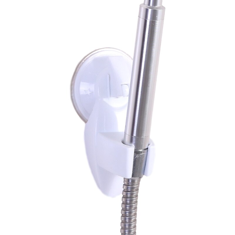 Bathroom Shower Head Holder Rack Powerful Suction Cup Shower Bracket Bathroom Accessories Shower Holder Seat Mount Wall Rack: White