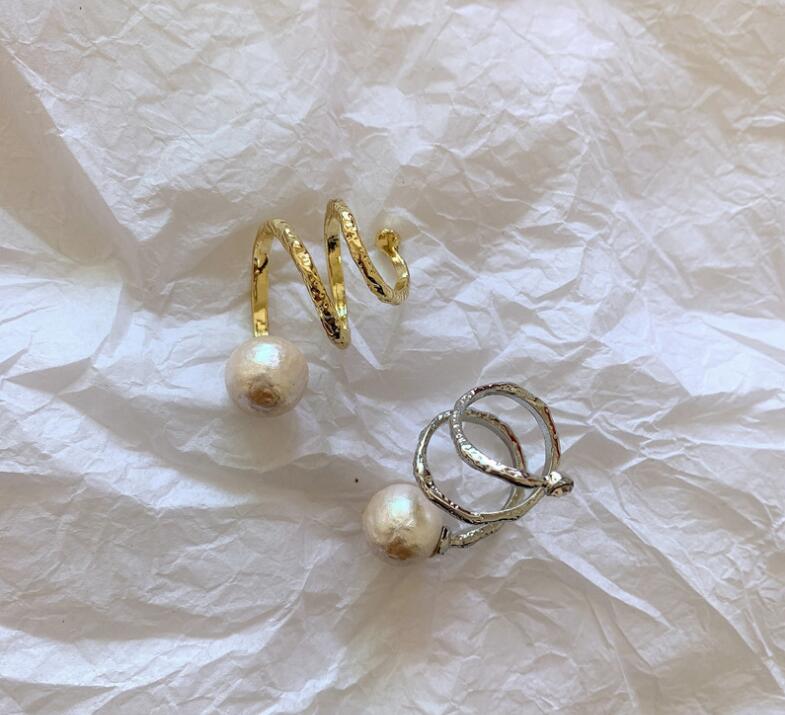 ins ragazze fredde aprire a spirale anello del progettista delle donne modelli mostrano metallo della perla di personalità anello