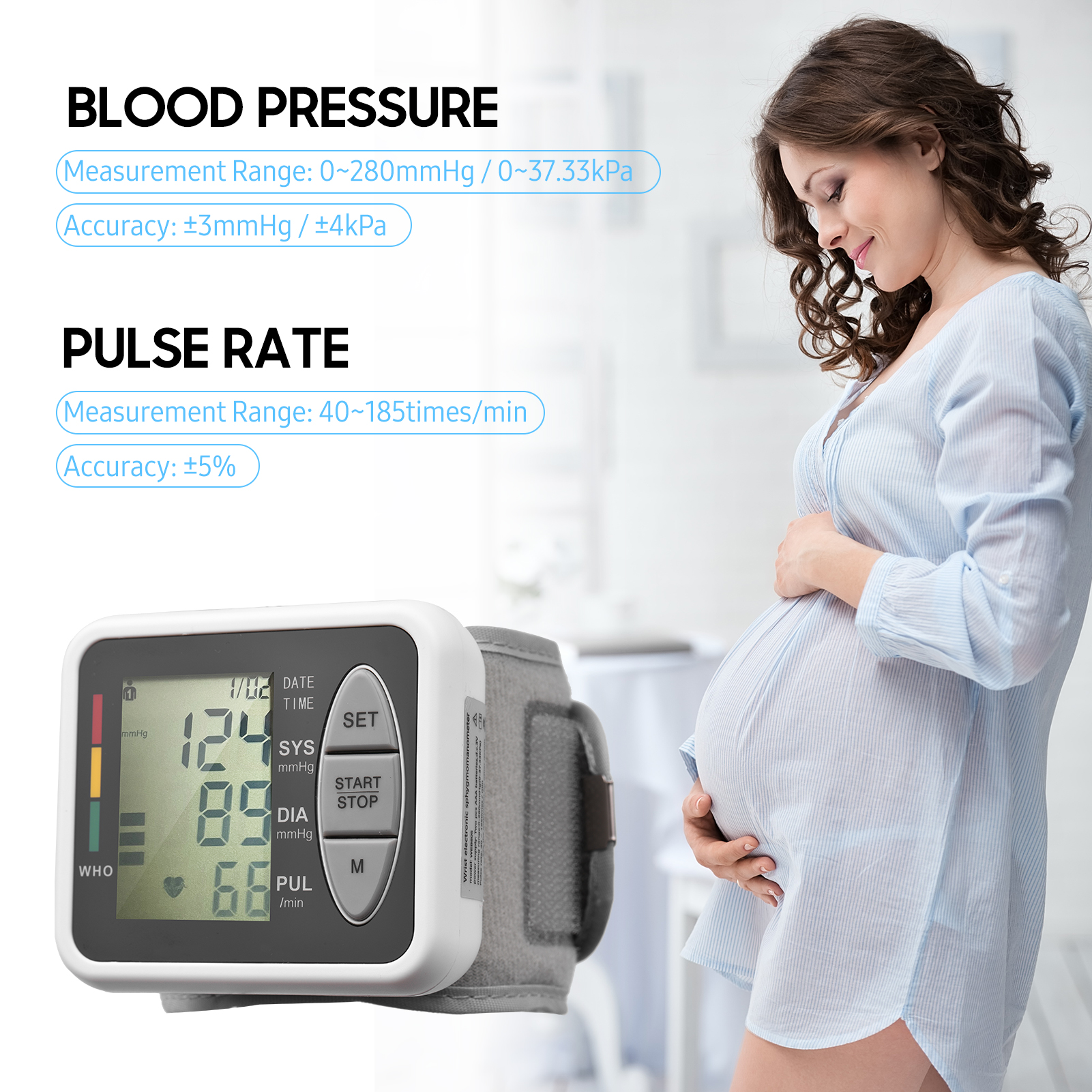 Pols Bloeddrukmeter Bloeddruk Manchet Pols Elektronische Bloeddrukmeter Pols Soort Bloeddrukmeter