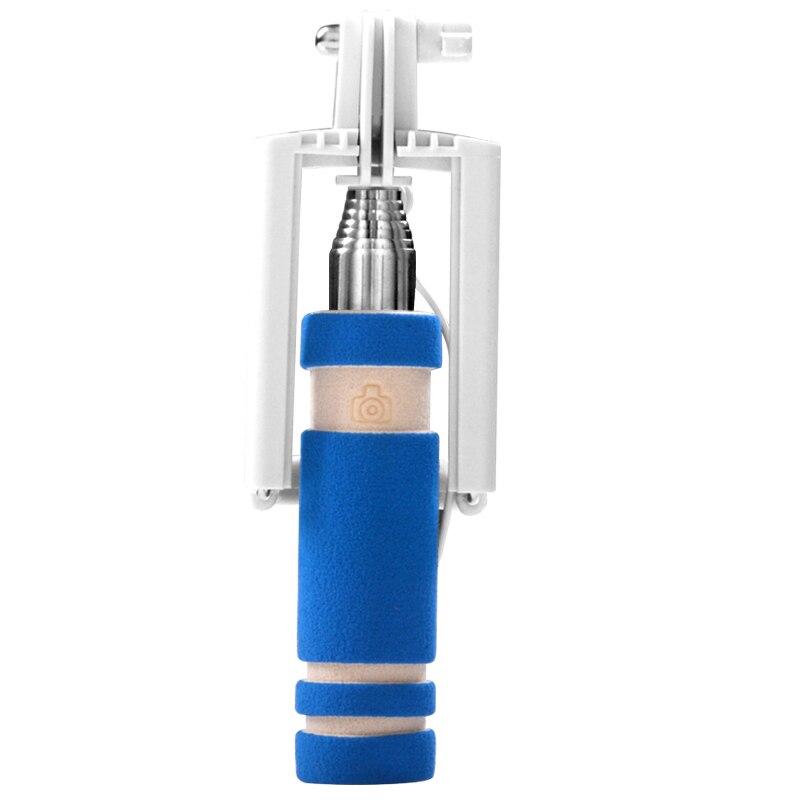 Meiyi S1 Uitschuifbare Bedrade Self Selfie Stick Monopod Kabel Houder voor iPhone 6 s 6 5 s 5 se voor Android Telefoon 4.2.2 Boven: blue