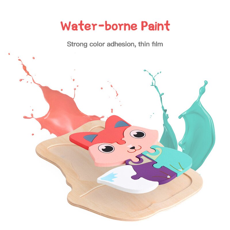 3D Wooden Puzzle Children's Baby Toys Animals And Vehicles Wooden Jigsaw Puzzle Baby Children's Educational Learning Toys