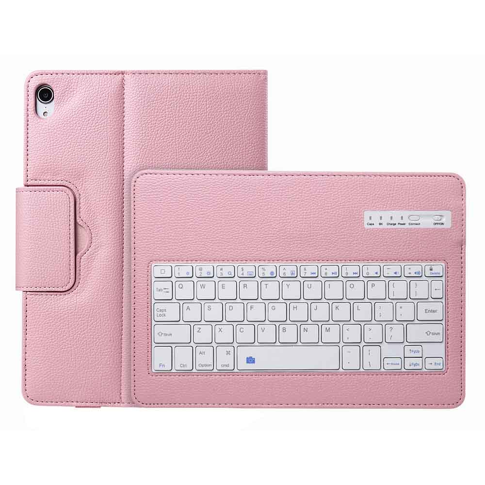 Wireless Bluetooth Keyboard Leather Case Voor Ipad Pro 11 A1980 A2013 A1934 A1979 Tablet Cover Litchi Patroon Toetsenbord Case: Pink