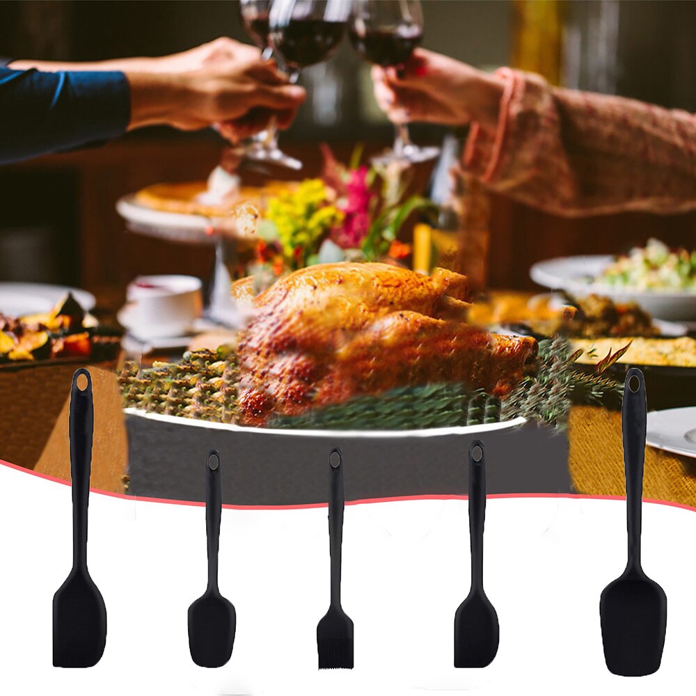 Food Grade Heat Resistant Baking Pastry Tools Kitchen Mixing Utensils Silicone Spatula Set