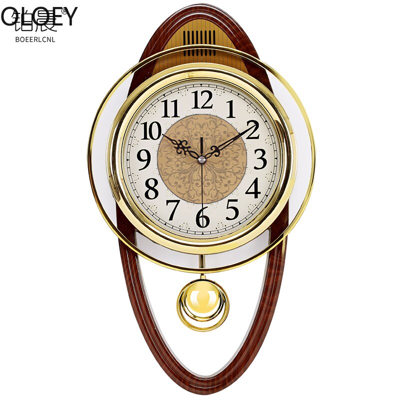 Gold Vintage Wall Clock Luxury Swing Clock Wall Watch Mechanism Living Room Modern Digital Wall Clock Clocks Swingable Europe