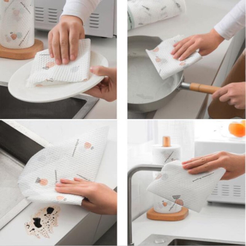 Desechable limpio paño aceite absorbente Papel Toalla de mano para la cocina lavable plato toalla tela no tejida seco/húmedo de aceite antiadherente