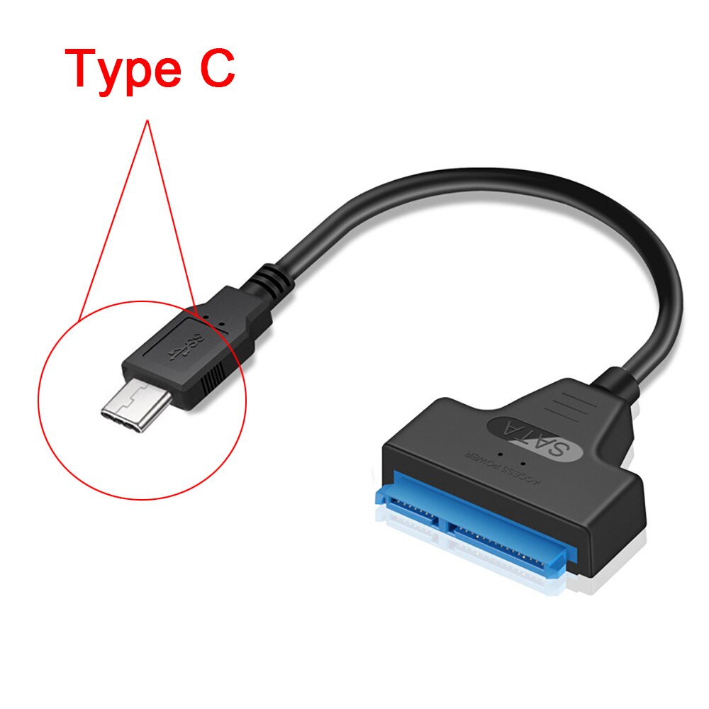 Usb 3.0 sata 3 kabel sata naar usb 3.0 adapter tot  to 6 gbps ondersteuning 2.5 inch externe hdd ssd harde schijf 22 pin sata iii kabel: Type c