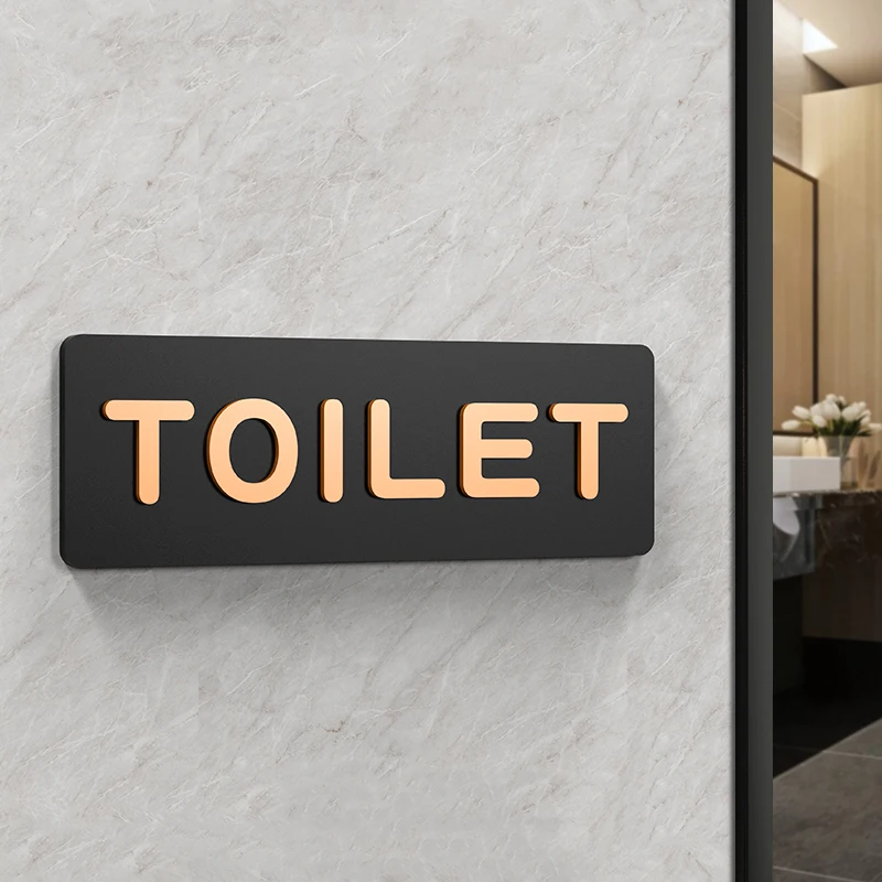 Simple Men and Women Bathroom Signs WC Public Toilet Guide Sign Index Hotel To The Left and Right Acrylic Restroom Prompt Sign: 40x30cm / light pink