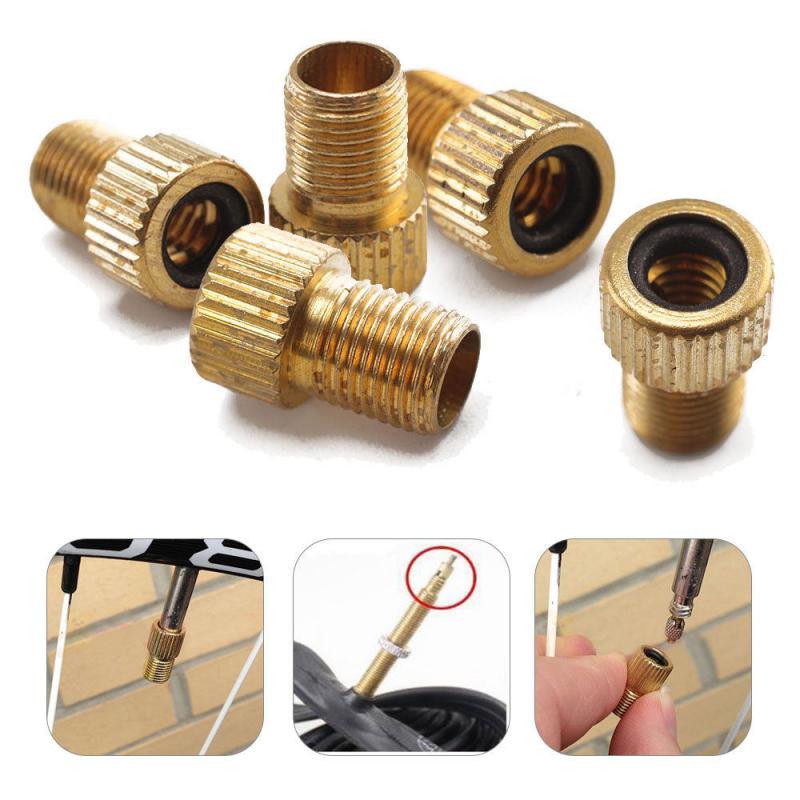 5Pcs Brass Valve Adaptor Presta To Schrader Bicycle Valve Converter Mountain Bike Pump Connector Adapter Alloy Bike Accessorie