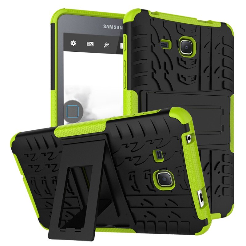 Case for Samsung SM-T280 SM-T285 case T280 TPU+PC Tablet Stand Armore Cover for Samsung galaxy Tab A 7.0 T280 T285 coque: Green
