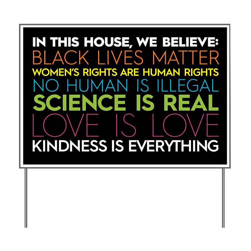 Newly Yard Sign Woman's Rights Human Rights Bright Colors for Garden Party Lawn Outdoor TE889