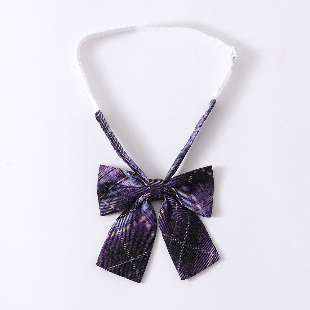 Pajarita de celosía para niña, uniforme escolar japonés Jk, Color morado, mariposa, traje de marinero escolar, accesorios, corbata de flores: tie D