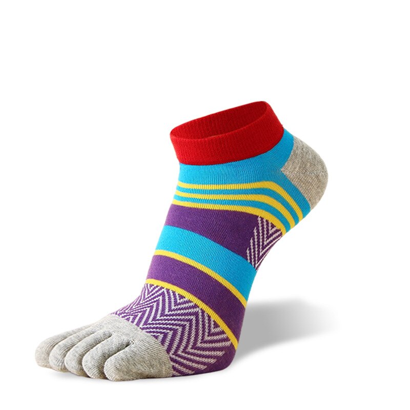 5 pares de calcetines con los dedos de los pies algodón brillante de malla de Color vibrante muy buen elástico lindo tobillo calcetines de cinco dedos de: 1