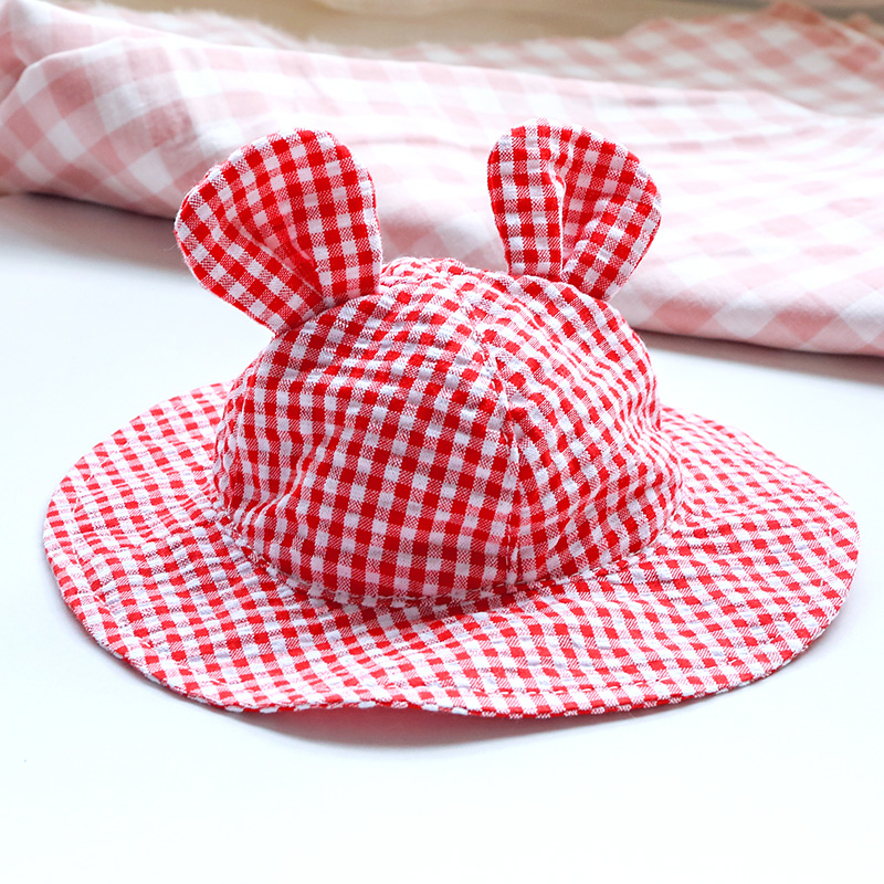 PETCIRCLE Dog Clothes Product Plaid Color Sun Hat For Small Dog Puppy Pet Cat All Season Pet Cute Costume Pet Clothes Cool Hat: Red