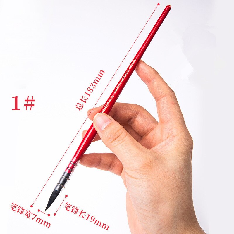 Penna per acquerello penna per Mocio penna per pittura professionale dipinta a mano penna per scoiattolo linea di ganci a punta impostato di pennelli per acquerelli: 01