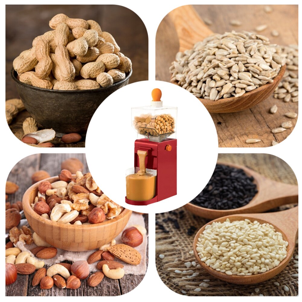 Portable EU/US Home Peanut Butter Food Processor Fully Automatic Small Grinder Sesame Paste Machine Electric Automatic Refiner