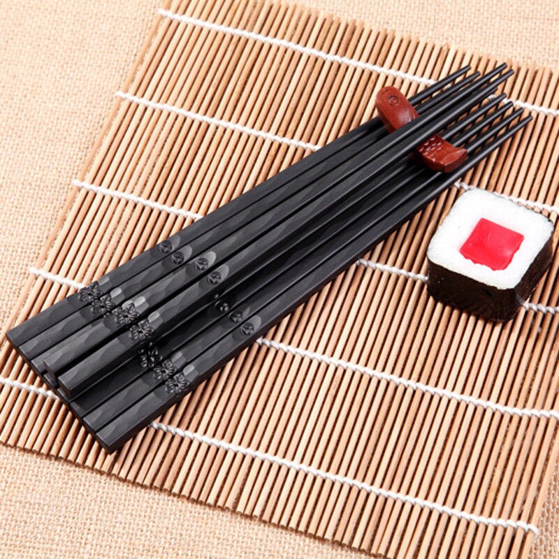 1 par kina japansk korea ätpinnar legering halkfria sushi chop pinnar set kinesiska