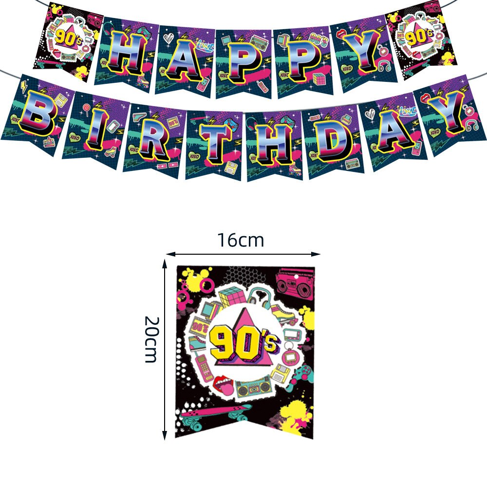 Suministros para fiestas de los 90, platos de papel, servilletas, vasos, cubiertos de plástico, decoraciones de mesa para fiestas temáticas de los años 90, mujeres, hombres y amigos, cumpleaños, 90