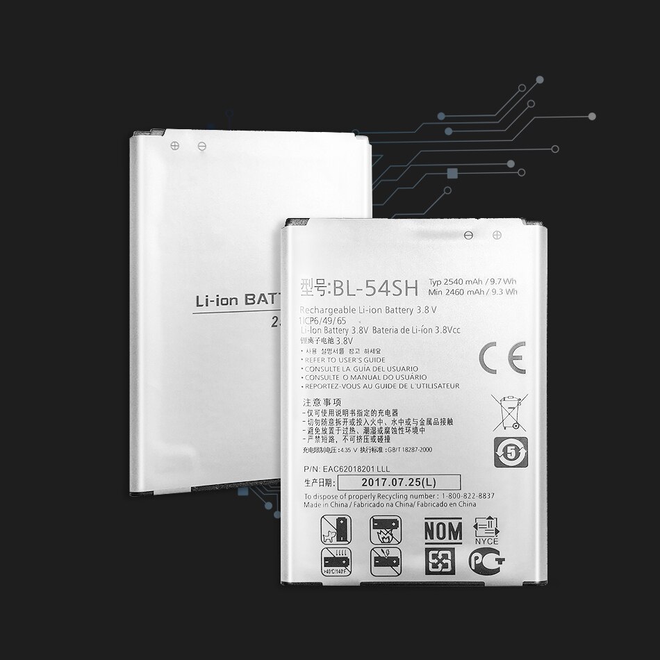 BL-54SH Téléphone Portable 2540mAh Batterie Pour LG Optimus G3 Battre Mini G3s G3c B2MINI G3mini D724 D725 D728 D729 D722 D22 BL 54SH